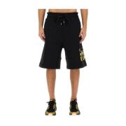 Versace Jeans Couture Logo Bermuda Shorts för Män Black, Herr