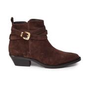 Carmens Bruna Cowboy Boots med Sidoficka Brown, Dam