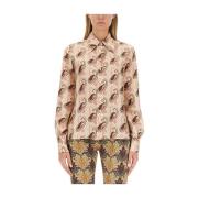 Etro Lyxig Paisley Print Sidenskjorta Multicolor, Dam