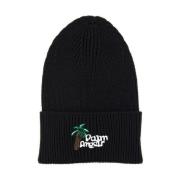 Palm Angels Italiensk ullblandad beanue mössa Black, Herr