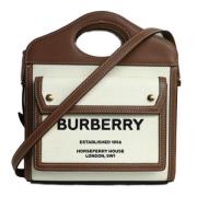 Burberry Vintage Pre-owned Belagd canvas handvskor Beige, Dam