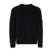 C.p. Company Chenille Crew Neck Stickad Tröja Black, Herr