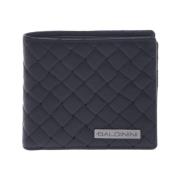 Baldinini Wallet in black woven print leather Black, Herr