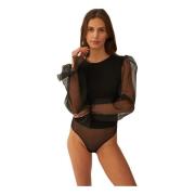 Undress Code Hidden Promise Bodysuit Black Black, Dam