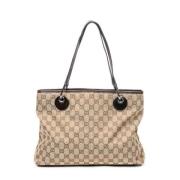 Gucci Vintage Pre-owned Canvas axelremsvskor Beige, Dam