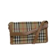 Burberry Vintage Pre-owned Canvas axelremsvskor Beige, Dam