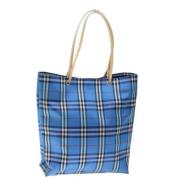 Burberry Vintage Pre-owned Nylon axelremsvskor Blue, Dam