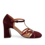 Chie Mihara Bordeaux Hälade Sandaler med Läderfinish Red, Dam