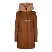 Fay Brun Toggle Kappa Shearling Fleece Brown, Dam