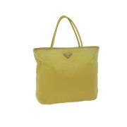 Prada Vintage Pre-owned Nylon handvskor Yellow, Dam