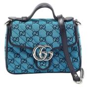 Gucci Vintage Pre-owned Canvas handvskor Blue, Dam