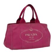 Prada Vintage Pre-owned Canvas prada-vskor Pink, Dam