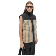 Burberry Vändbar Check Panel Gilet Beige, Dam