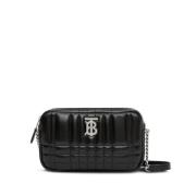 Burberry Svart Monogram Quiltad Axelväska Black, Dam