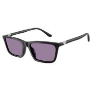 Emporio Armani Stiliga solglasögon med lila linser Black, Unisex