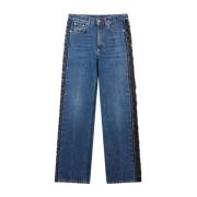 Stella McCartney Blå Denim Jeans Spetsdetaljer Blue, Dam