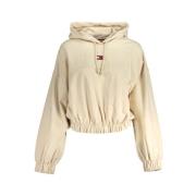 Tommy Hilfiger Beige Bomullshoodie med Brodyr Beige, Dam