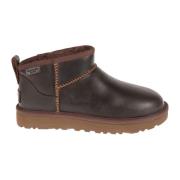 UGG Klassiska Ultra Mini Läder Regnstövlar Brown, Dam