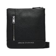 Armani Exchange Svart Crossbody Axelväska med Dragkedjeficka Black, He...