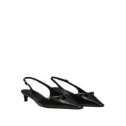 Dolce & Gabbana Nappa Silk Slingback Pumps Black, Dam