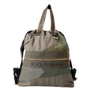 Dolce & Gabbana Camouflage Patchwork Ryggsäck Väska Green, Herr