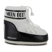 Moon Boot Vita canvas platta skor med logotyp White, Dam