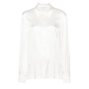 Alberta Ferretti Satin Skjorta med Långärmad White, Dam