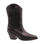 Alpe Svart läder dam cowboy boot Black, Dam