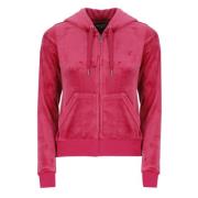 Juicy Couture Fuchsia Hoodie med Logga Dragkedja Stängning Pink, Dam