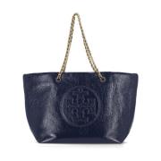 Tory Burch Blå Shoppingväska med Kedjehandtag Blue, Dam