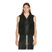 Rick Owens Läder Utility Väst Black, Herr