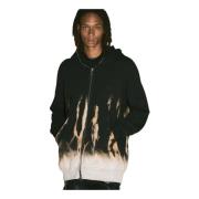 Rick Owens Blekta Hoodie med Dragkedja Black, Herr