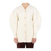 Jil Sander Gesso Ull Cardigan White, Dam