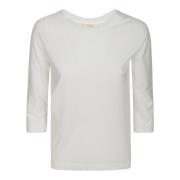 Zanone Vit Bomull T-shirt med Trekvartsärmar White, Dam