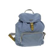 Prada Vintage Pre-owned Nylon ryggsckar Blue, Dam