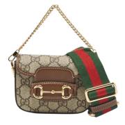 Gucci Vintage Pre-owned Belagd canvas gucci-vskor Beige, Dam