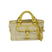 Celine Vintage Pre-owned Canvas handvskor Beige, Dam