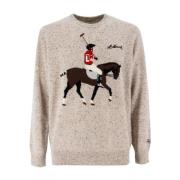 MC2 Saint Barth Broderad Crew-Neck Pullover Gray, Herr