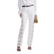 Self Portrait Jeans med utsnitt i vit denim White, Dam