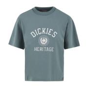 Dickies Tryckt T-shirt - Oxford Stil Blue, Dam