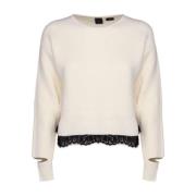 Pinko Stiliga Sweaters för en Chic Look White, Dam