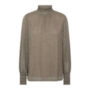 MOS Mosh Elegant Glam Blus med Glitterkvalitet Gray, Dam