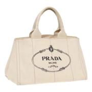 Prada Vintage Pre-owned Canvas prada-vskor Beige, Dam