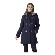 Junge Modern Fit Navy Jacka med Huva Blue, Dam