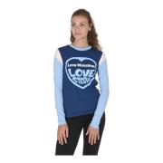 Love Moschino Färgglad Bomull T-shirt Blue, Dam