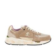 Premiata Beige Sneakers med 4cm Höjd Beige, Dam