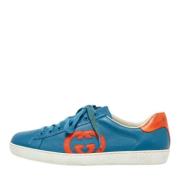 Gucci Vintage Pre-owned Laeder sneakers Blue, Herr