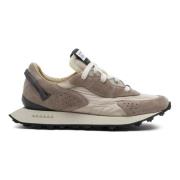 RUN OF Splitläder Sneakers i Taupe Beige, Herr