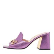 Gucci Vintage Pre-owned Laeder sandaler Purple, Dam