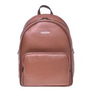 Baldinini Backpack in tumbled leather Brown, Herr